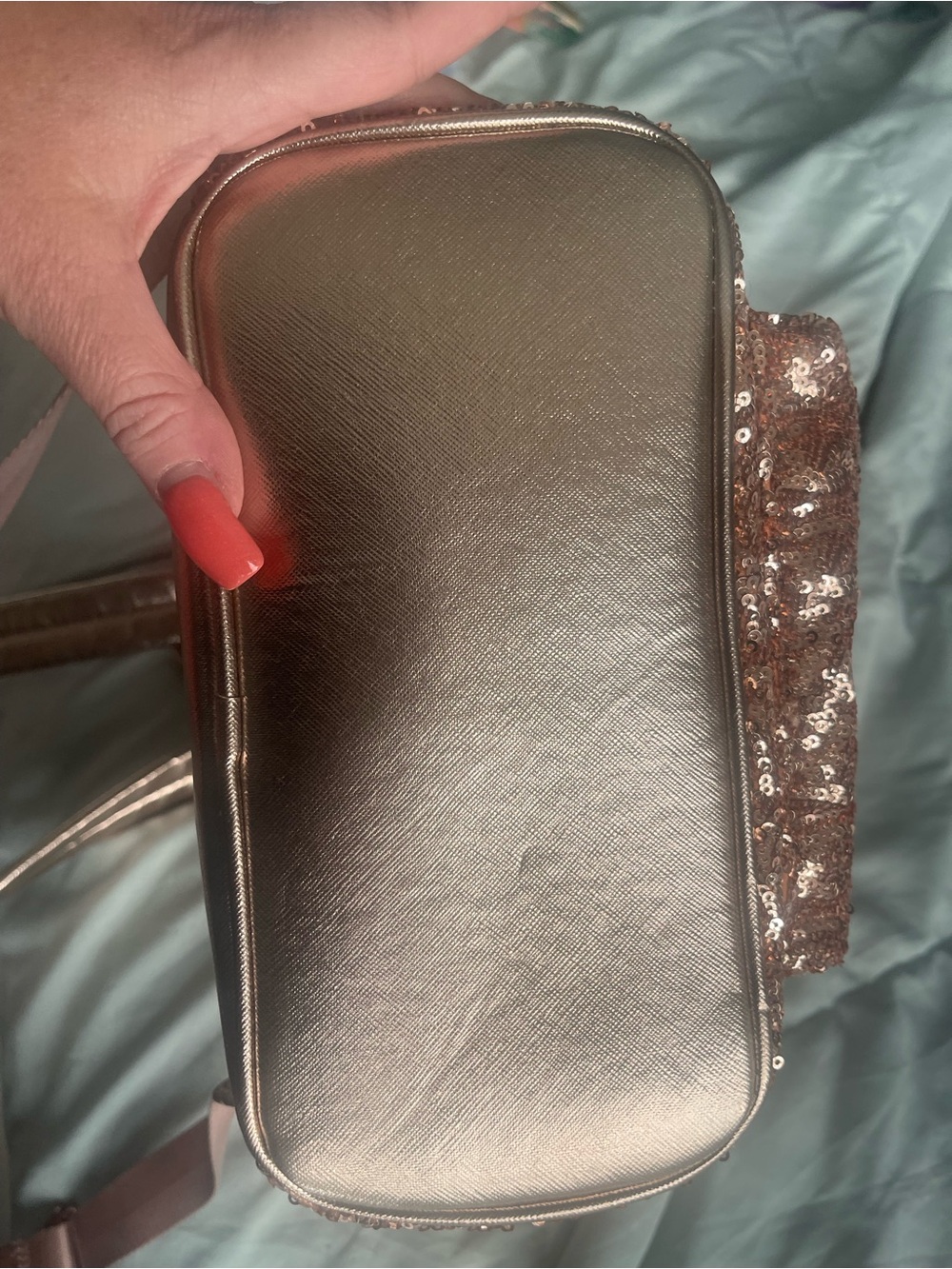 Loungefly Rose Gold Sequin Disney Mini Backpack - Picture 5 of 5